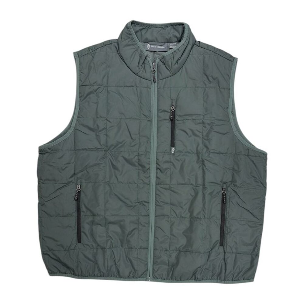 Free Country Men's Wind-Resistant Relaxed Fit Quilted Vest - Evergreen